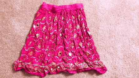 Drawstring ethnic skirt, fits s/m