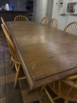 FREE Large Farmhouse Wood Dining Table