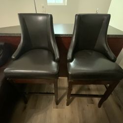 Pair of Brown High Chairs – Great Deal!