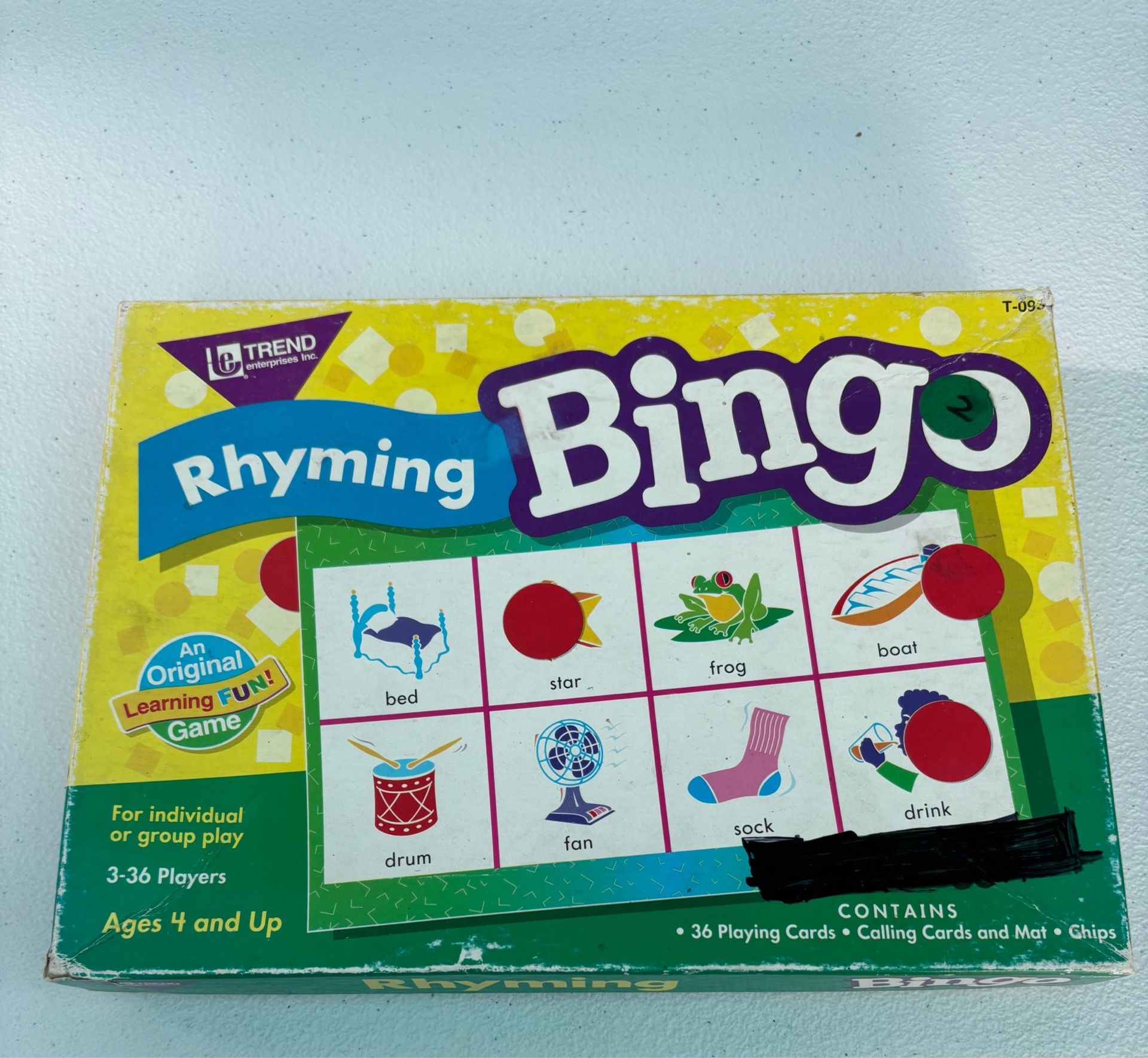 Rhyming bingo & cards– teacher, classroom, student, reading