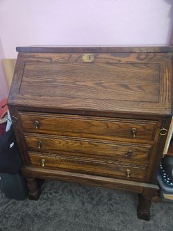 Jacobean Tiger Oak Wood Secretary