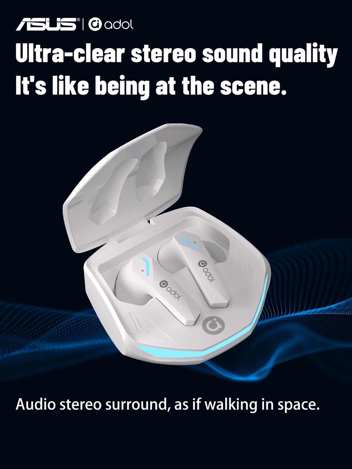 ASUS Wireless Earbuds Gaming Earphones With Microphone. Gift. Brand new