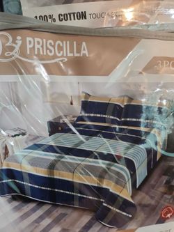 Priscilla 3-Piece 100% Cotton Bedding Set