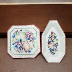 Avon Vintage Sweet Country Harvest Ceramic Trivet & Spoon Rest 
