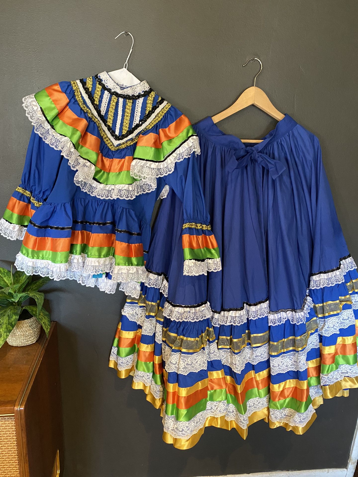 Royal Blue Folklorico Dress Jr Women  Size Small/Medium