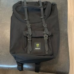 Monster Energy Black Rucksack Heritage Drawstring Buckle Strap Laptop Backpack.