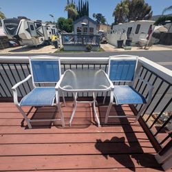 2 Sets: Glass Tables And Chairs
