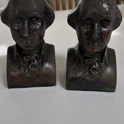 Pair Of George Washington Bookends Copper