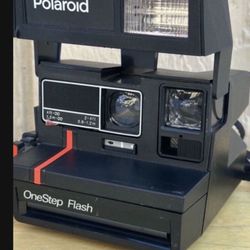 Vintage Polaroid One-Step Flash 600 Instant Red Stripe Film Camera NotTested 