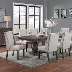 Rustic Dining Set 9 Piece Brand New (table+8 Chairs)