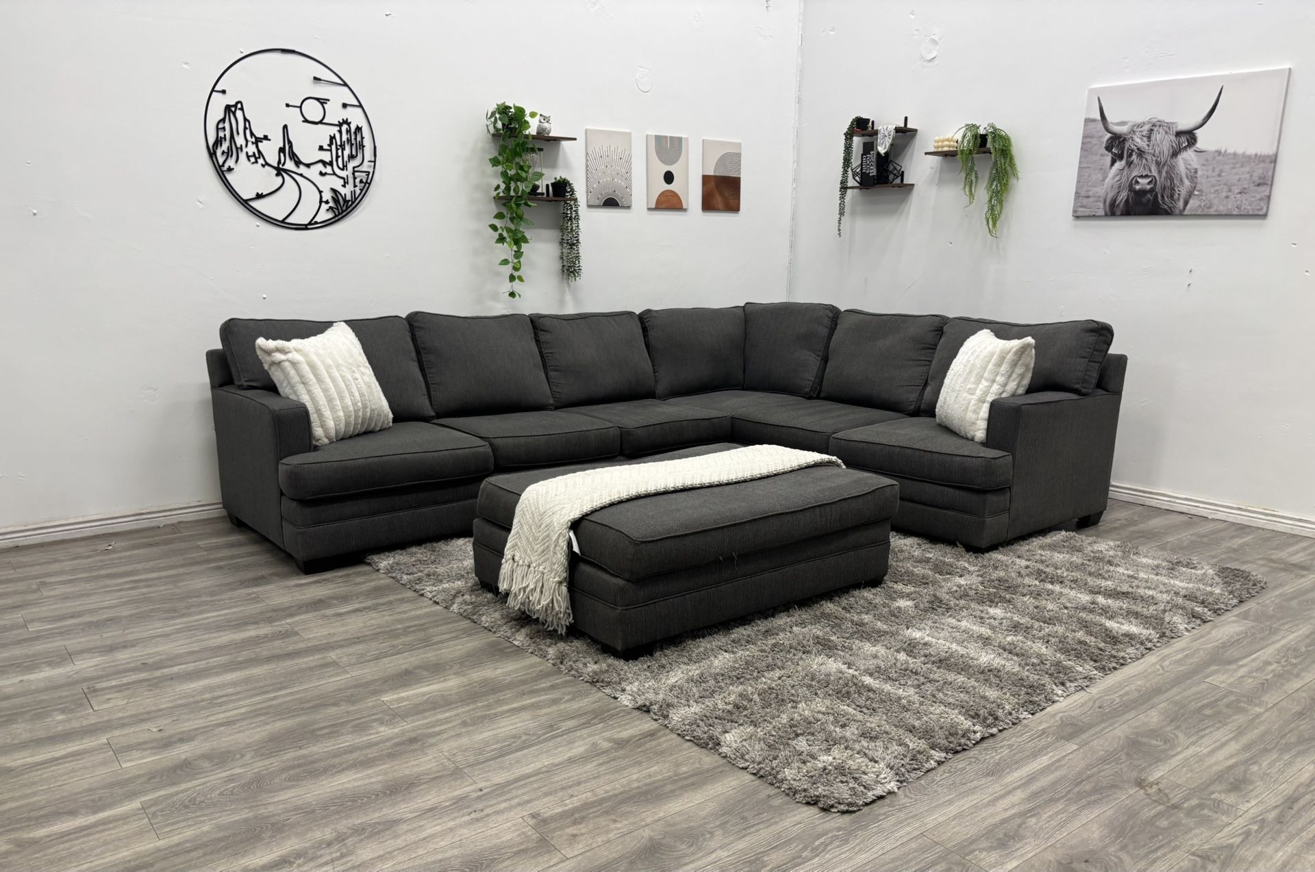 Grey Sectional Couch - Free Delivery