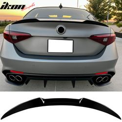 Fits 2017-2026 Alfa Romeo Giulia OE Style Rear Trunk Spoiler Wing Gloss Black ABS