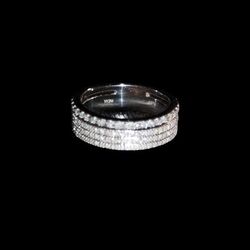 .925 Silver With Genuine Diamonds Ring