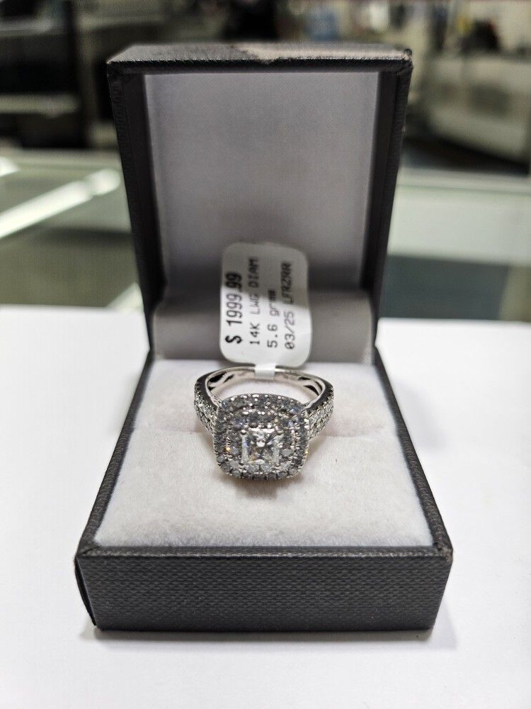 Diamond Cushion Ring 14k