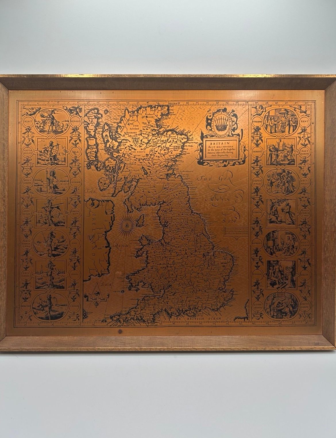 Vintage Copper Etched Map 