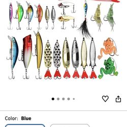🆕 In 📦 Fishing Advent,24Day Christmas Countdown Fishing Lures Kit,Christmas Gifts for Fisher(Blue)
