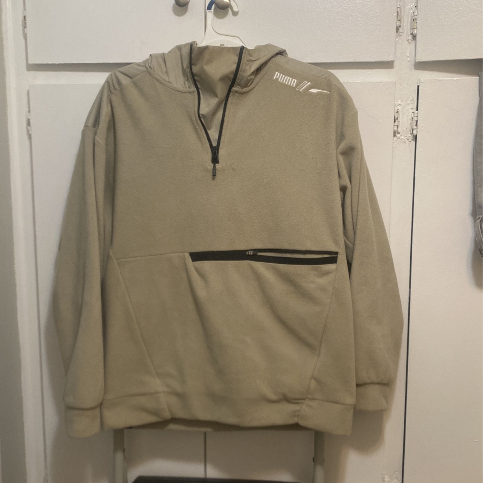 Puma Quarter Zip up Cream Colored Adult Size M
