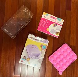 BABYCAKES MINI NONSTICK COATED CAKE POP MAKER CPM-20 WITH STICK AND WRAPPER KIT STAND AND MOLD NEW