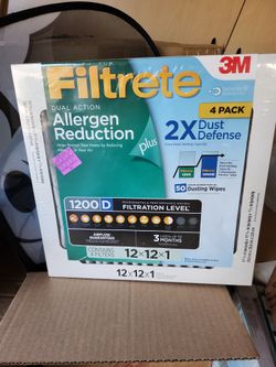 Filtrete Dual Action Allergan Reduction Plus 1200D Filter 13x12x1 (4 Pack)