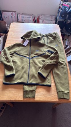 New Nike tech fleece SET olive flak hoodie jacket pants joggers Men’s L Large