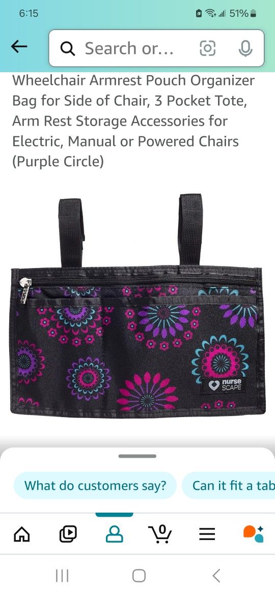 Wheelchair Armrest Pouch Organizer