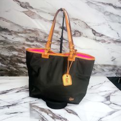 Black/Hot pink Dooney & Bourke Tote