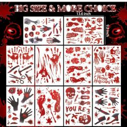 Halloween Decorations 190 PCS Halloween Window Stickers, 10 Sheets Handprint Window Clings, Halloween Decorations for Door Home Party Indoor Outdoor F