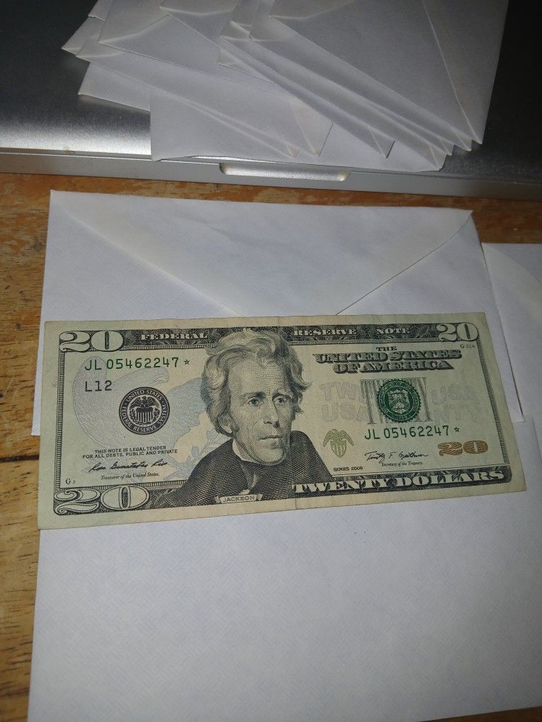 2009 $20.00 US STAR NOTE