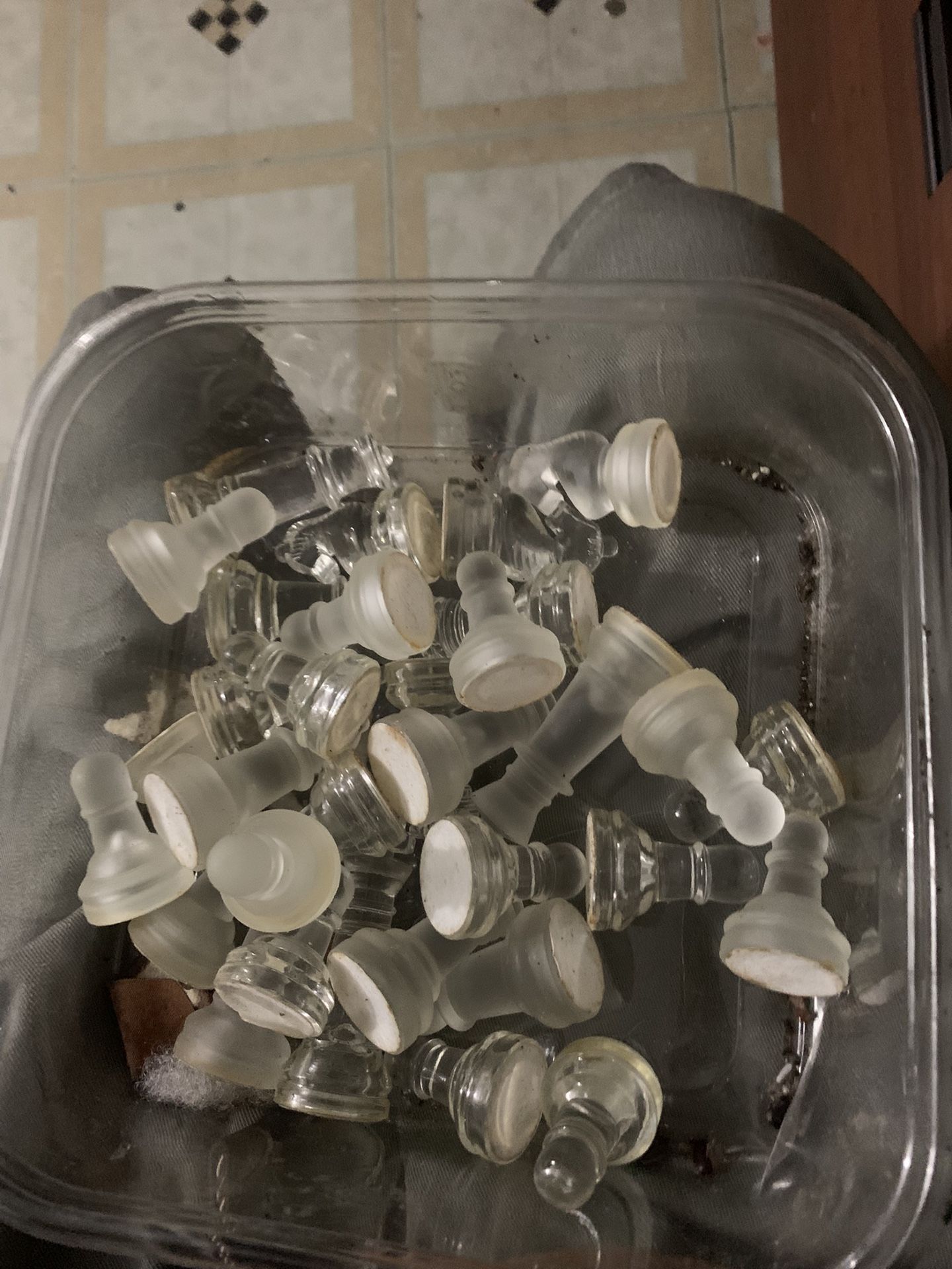 crystal chessboard pieces