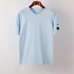 Cp Company Light Blue Short Sleeve Branded Circular Logo
