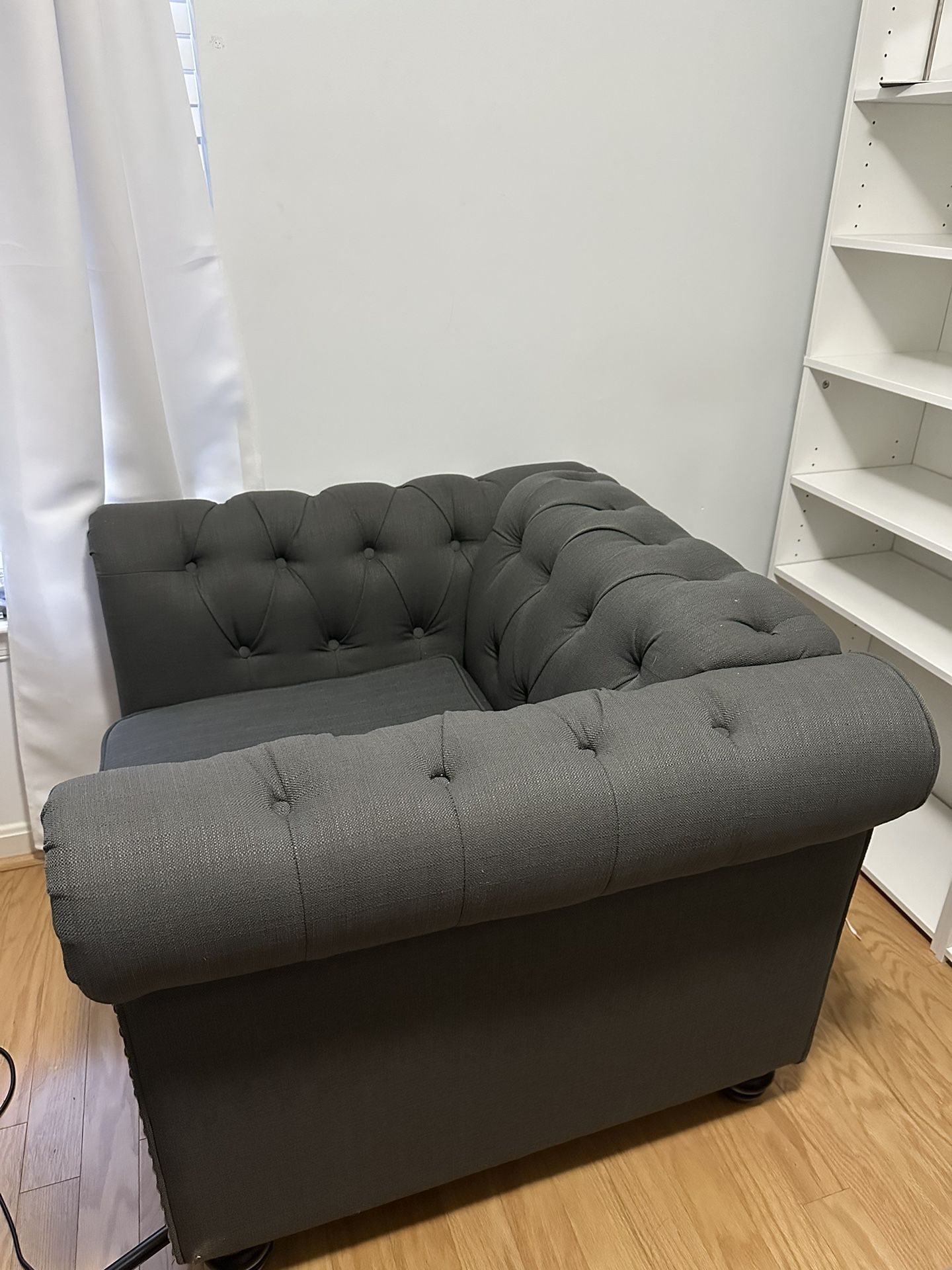 Gray Tufted Armchair (LIKE NEW)