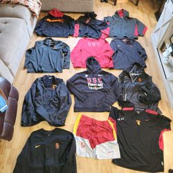 12 Piece USC Nike Team Issued Jacket Hoodie Shirt Mens Sz 2XL Authentic Shorts 