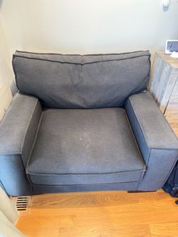 Gray Fabric Oversized Accent Chair