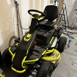 Ryobi 38 inches Battery Electric Rear Engine Riding Lawn Mower