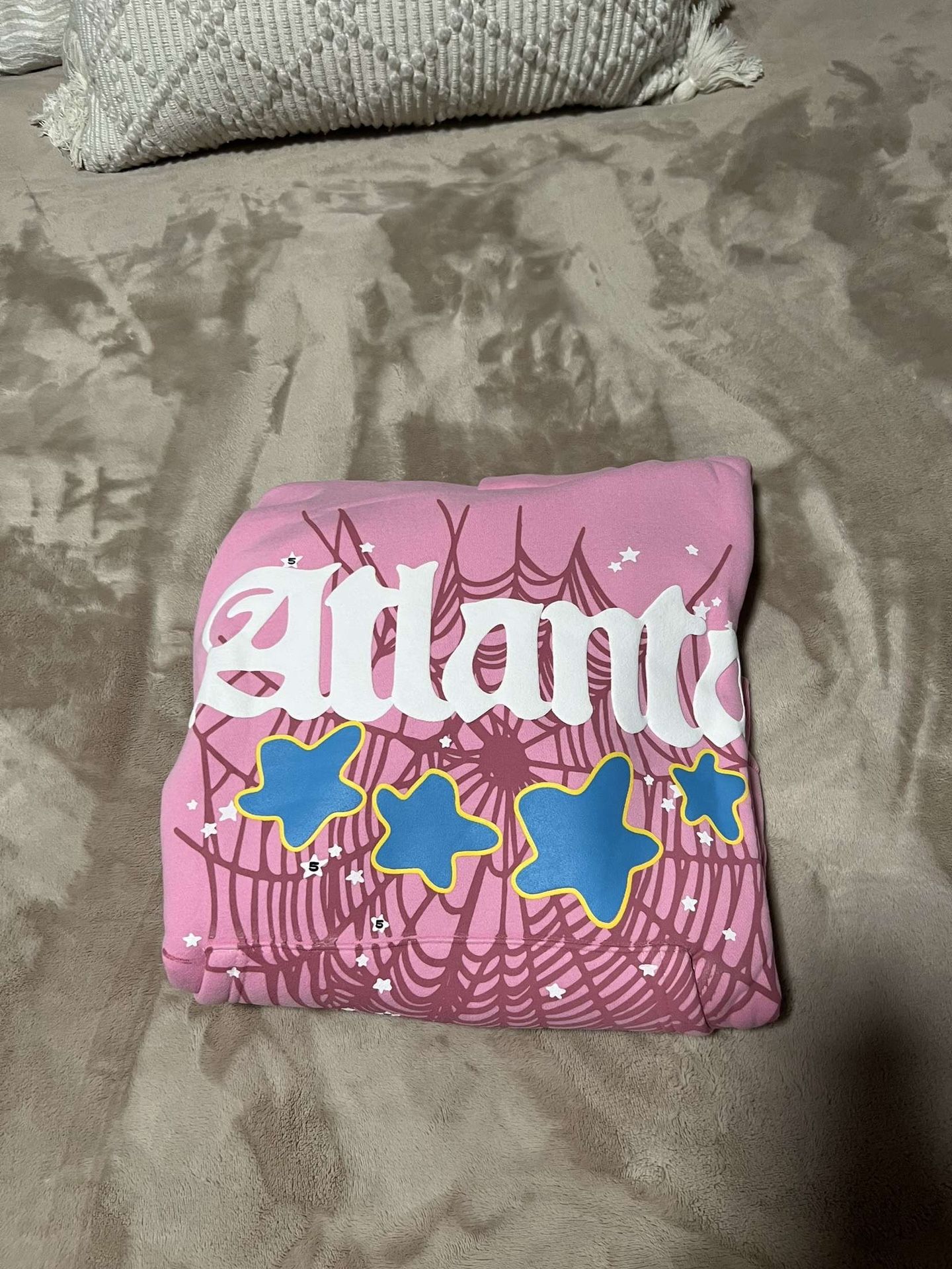 Pink ATLANTA Sp5der Hoodie Size Small 100% Authentic