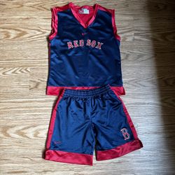 Kids Jersey Shorts set  Nike Kids Red Sox Navy and Red Jersey Set