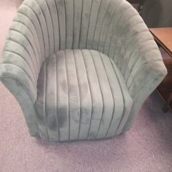 Gray Barrel Swivel Chair