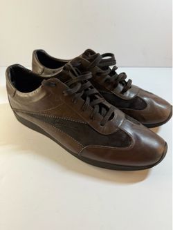Louis Vuitton Vintage Brown Monogram Embossed Leather Sneakers Mens LV 11 US 12