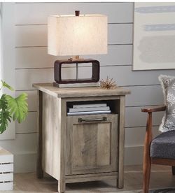 Farmhouse Side Accent table with USB charging port