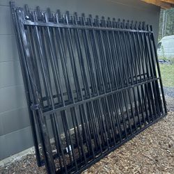 20ft Driveway Gate Bi-parting Iron Fence