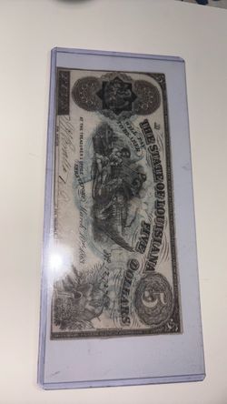 1863 State of Louisiana $5 Confederate Banknote