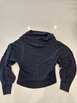 Women’s Dark Gray Cowl Neck Cropped Sweater