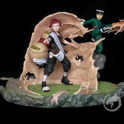 1/6 Gaara And Lee Shark Design Statue Naruto Resin Anime
