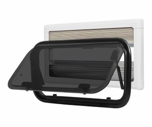 Camper Window - 27.6' W X 11.8' H, Shade & Screen, Push Window with Trim Kit for RV Caravan Trailer