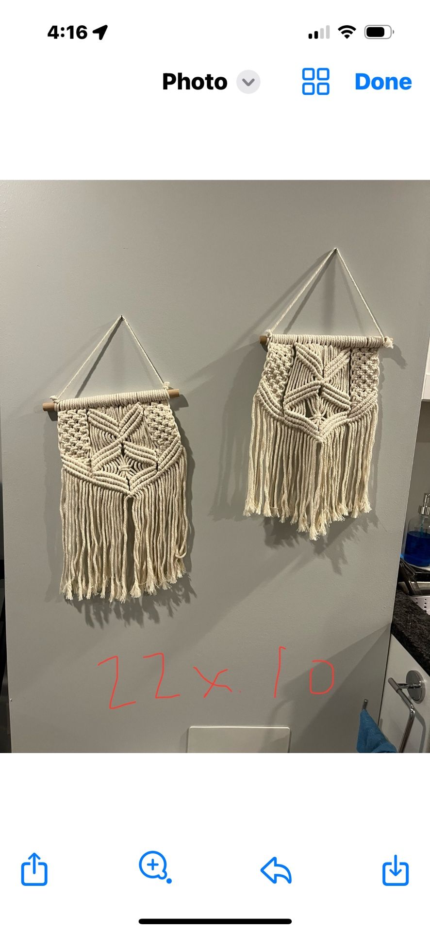 Set Of 5 Macrame Wall Hanging