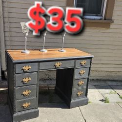 Wood Desk Size 44;wide  34:H / 20:D 