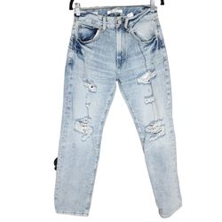 Pacsun Men's Jeans Baggy Medium Indigo Distressed Denim Straight Leg