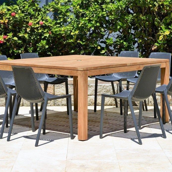 BRAND NEW FREE SHIPPING 9 Piece Square Teak 100% FSC Certified Wood Table With Chairs Outdoor Furniture Dining Set