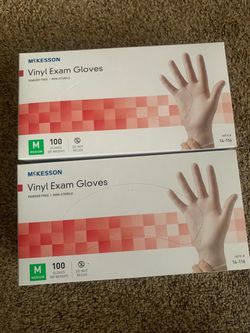 2 box of clear exam gloves M