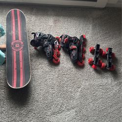 Rolling Skates and Skating Board 